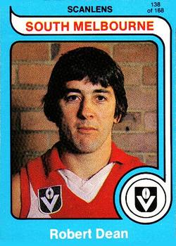 1980 Scanlens VFL #138 Robert Dean Front